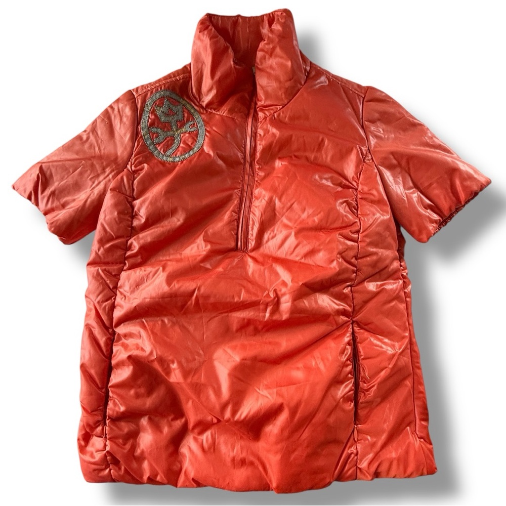 Jean-Charles de Castelbajac Sport Short Sleeve Half Zip Jacket Orange Size Small